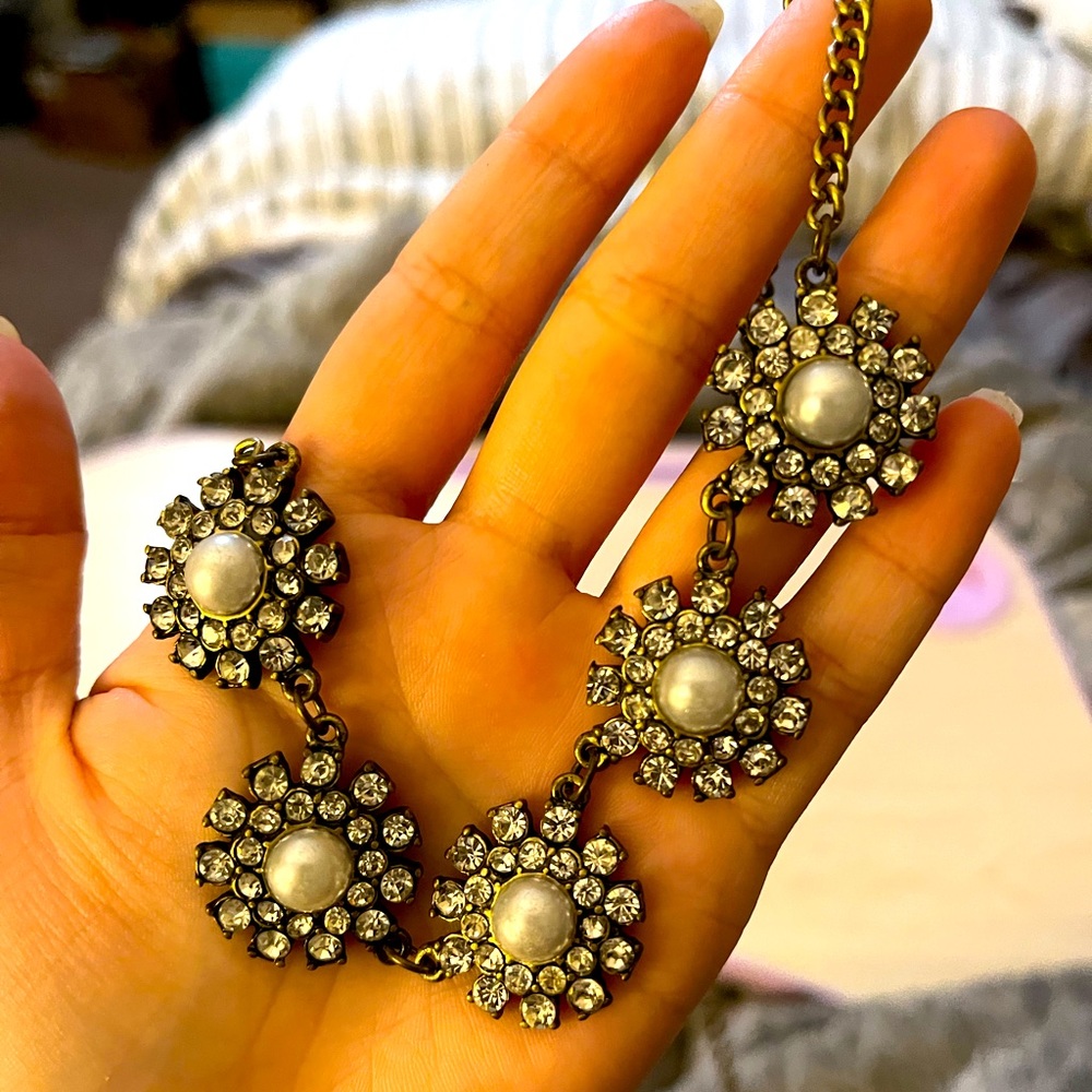Pearl/silver/gold necklace